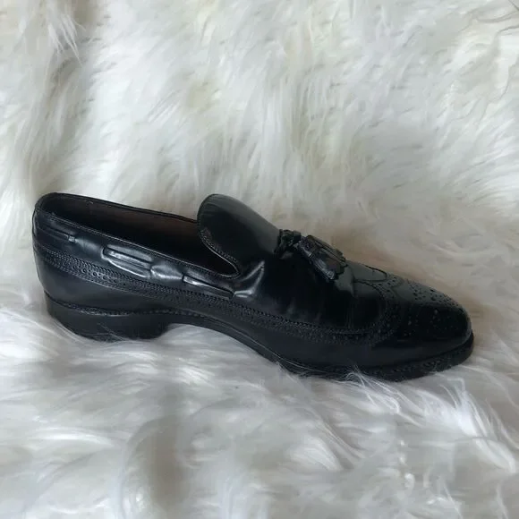 ALLEN EDMONDS BERWICK WINGTIP Tassle SLIP ON LEATHER LOAFER SHOE 10D - Picture 6 of 13